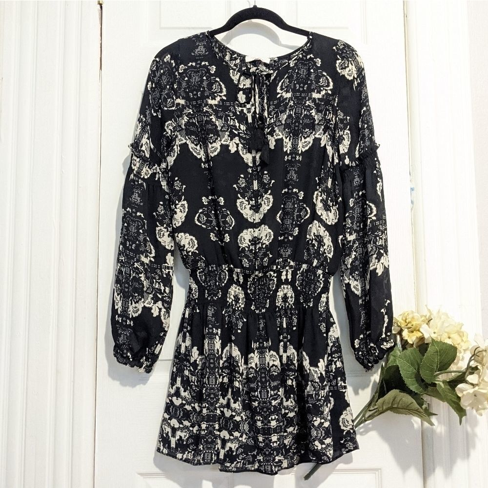 Parker Smock Waist Dress Rosaline Print Ruffles Long Sleeve Modest